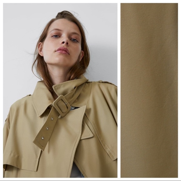 NWT. Zara Tan Oversized Trench Coat Size S-M. - Picture 8 of 11